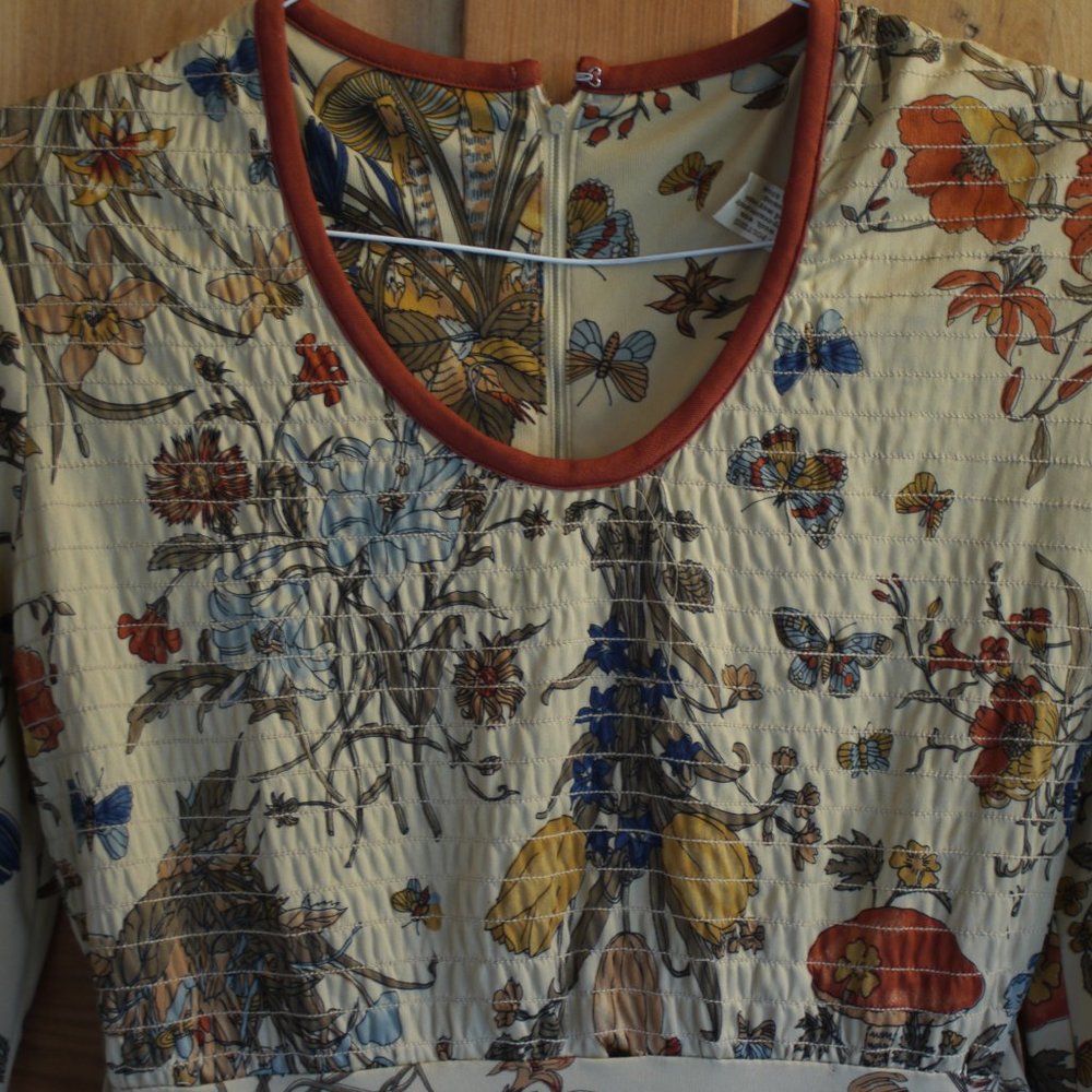 Vintage Mushroom and Butterfly Dress